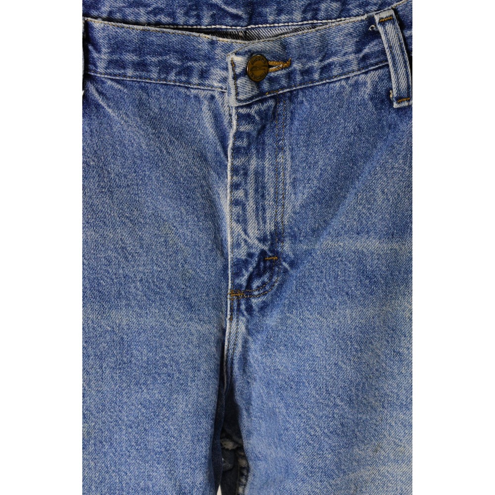 90s Vintage Medium Stone Wash Denim Jeans Womens 16 Ankle High Waist Tapered Leg - Picture 6 of 10
